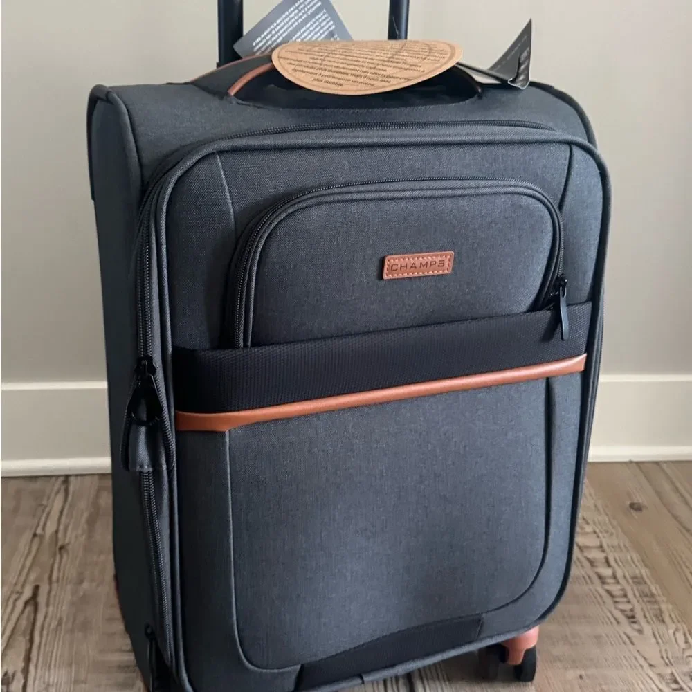 CHAMPS Classic II Collection 1-piece Softside Luggage suitcase 24”Grey GREY